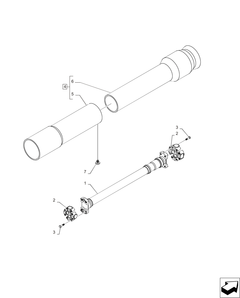 Схема запчастей Case IH MAGNUM 235 - (23.314.AH[02]) - MFD AXLE, CLASS V, DRIVESHAFT WITH POWERSHIFT TRANSMISSION (23) - FOUR WHEEL DRIVE SYSTEM