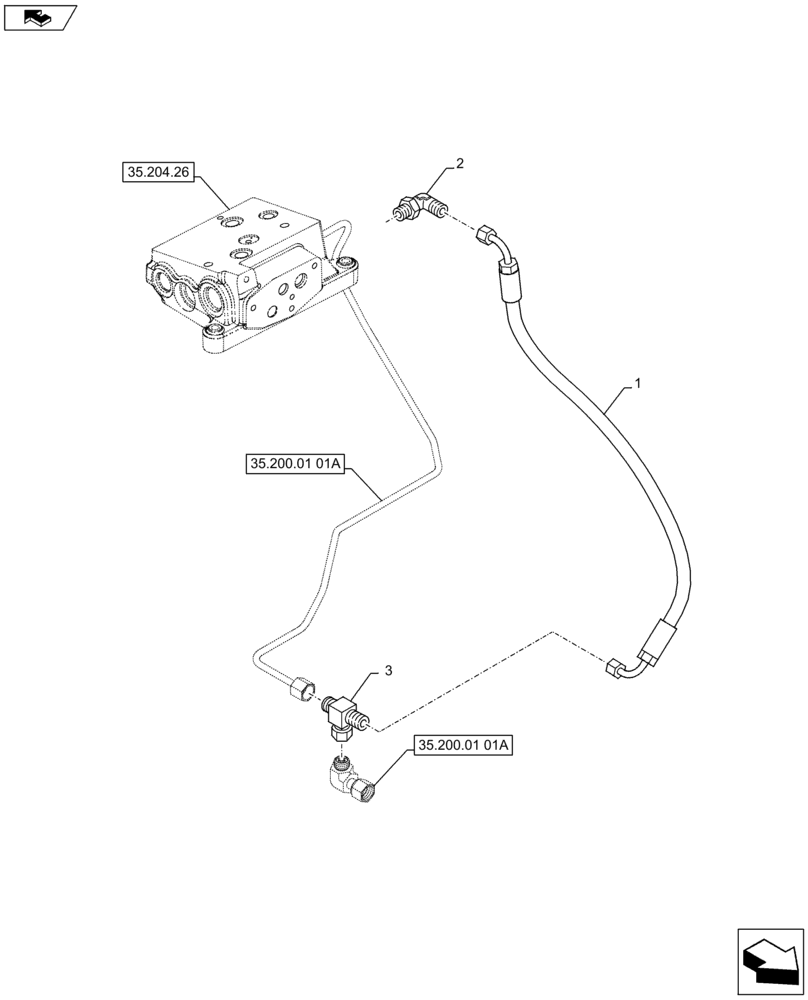 Схема запчастей Case IH PUMA 145 - (35.200.02[02]) - VAR - 331875 - LIFTER LINES - PRESSURE PIPE (35) - HYDRAULIC SYSTEMS