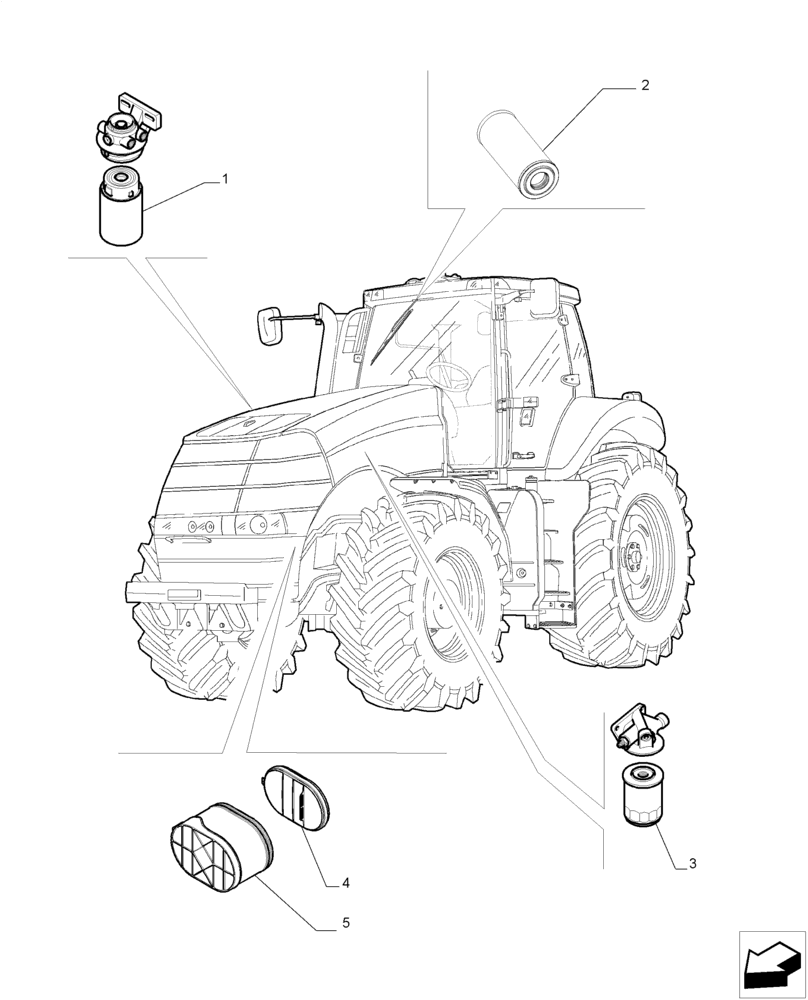 Схема запчастей Case IH MAGNUM 235 - (05.100.03) - MAINTENANCE PARTS - FILTERS (05) - SERVICE & MAINTENANCE