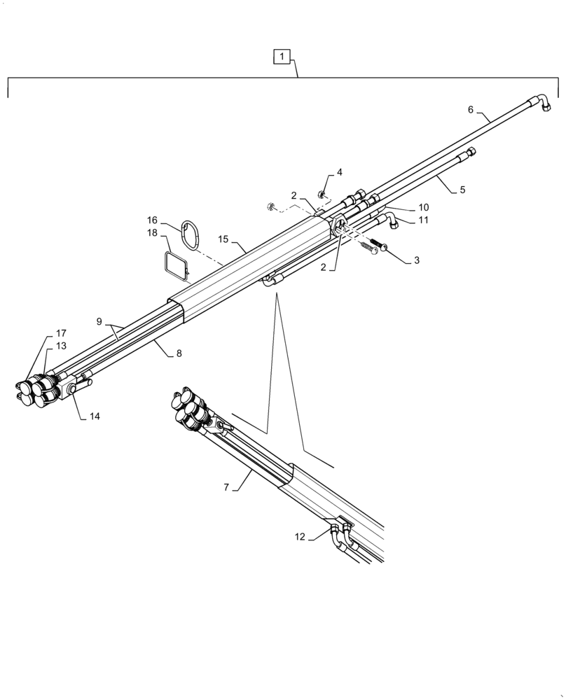 Схема запчастей Case IH L565 - (35.701.AC[01]) - MAIN, HOSE (35) - HYDRAULIC SYSTEMS