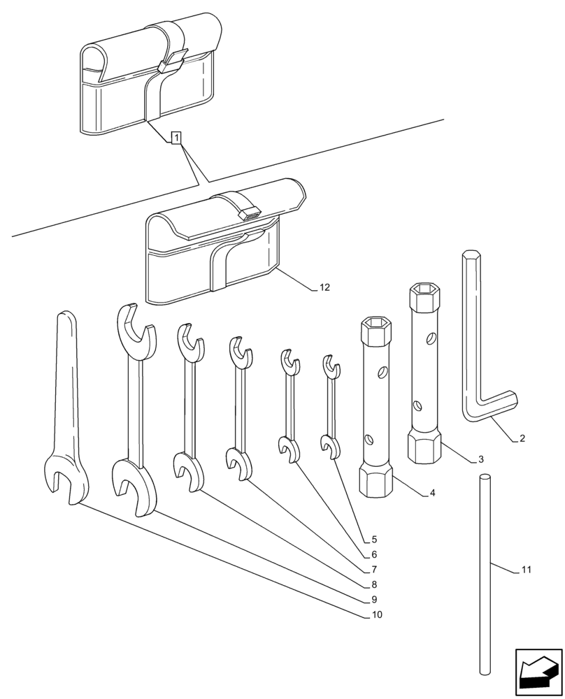 Схема запчастей Case IH MAXXUM 145 - (88.100.AG) - VAR - 758565 - TOOL BAG (88) - ACCESSORIES