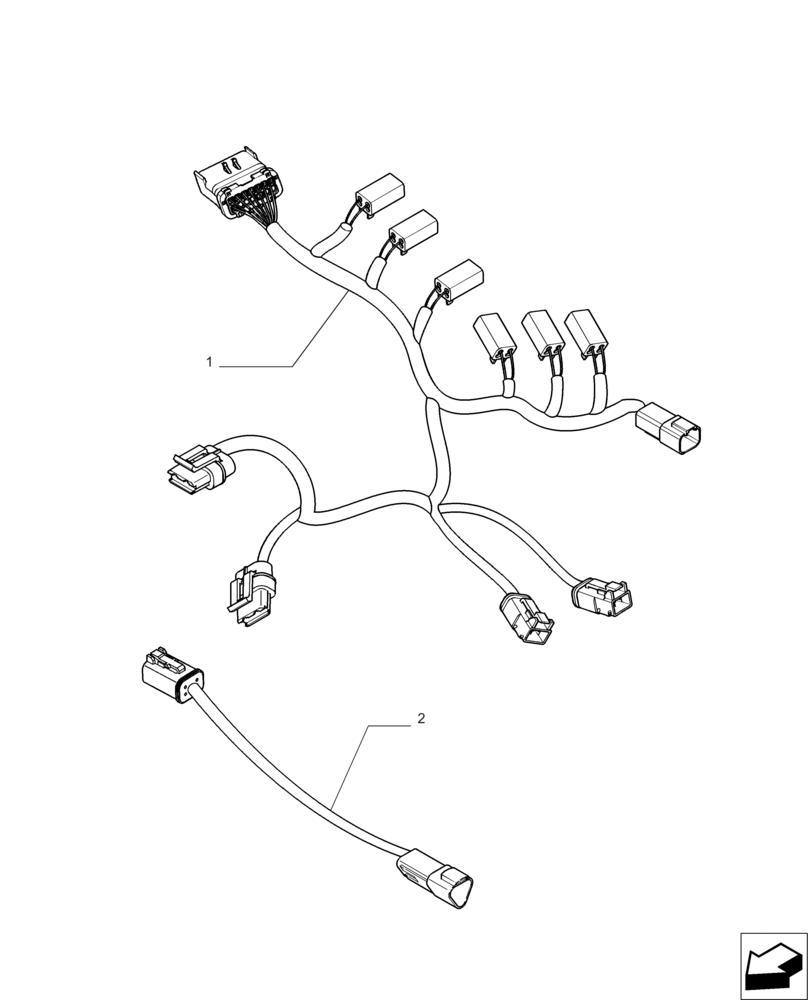 Схема запчастей Case IH MAGNUM 235 - (55.100.DP) - HARNESS, AUXILIARY (55) - ELECTRICAL SYSTEMS