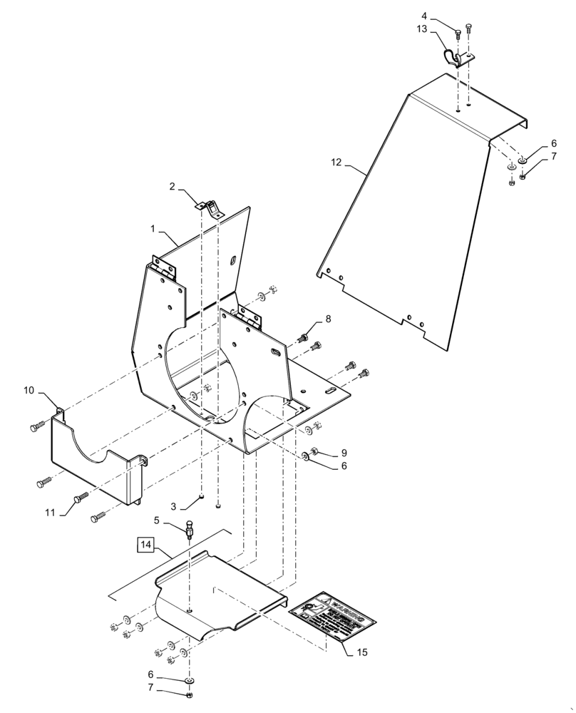 Схема запчастей Case IH 4416-30 - (58.100.AH[05]) - DRIVE, HEADER, AUGER SHIELD, LH, NON-CHOPPING (58) - ATTACHMENTS/HEADERS