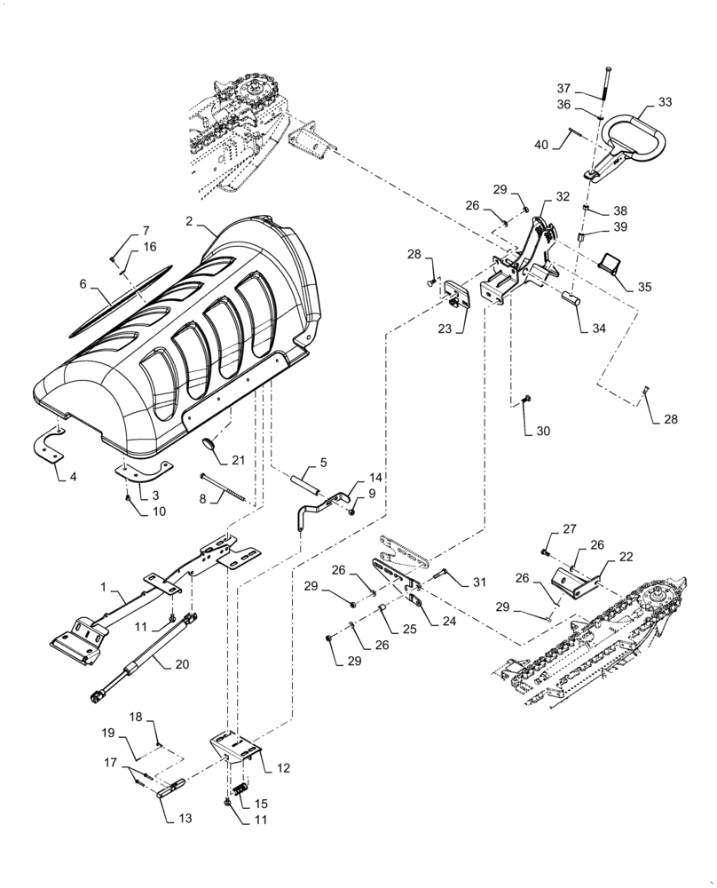 Схема запчастей Case IH 4416-30 - (58.208.AA[01]) - HOOD, ASSY, INNER (58) - ATTACHMENTS/HEADERS