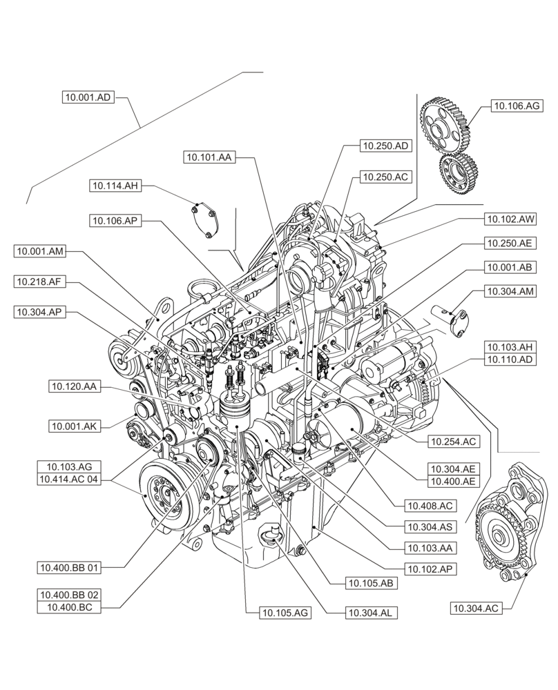 Схема запчастей Case IH MAGNUM 235 - (10.000.00[01]) - PICTORIAL INDEX - ENGINE (10) - ENGINE