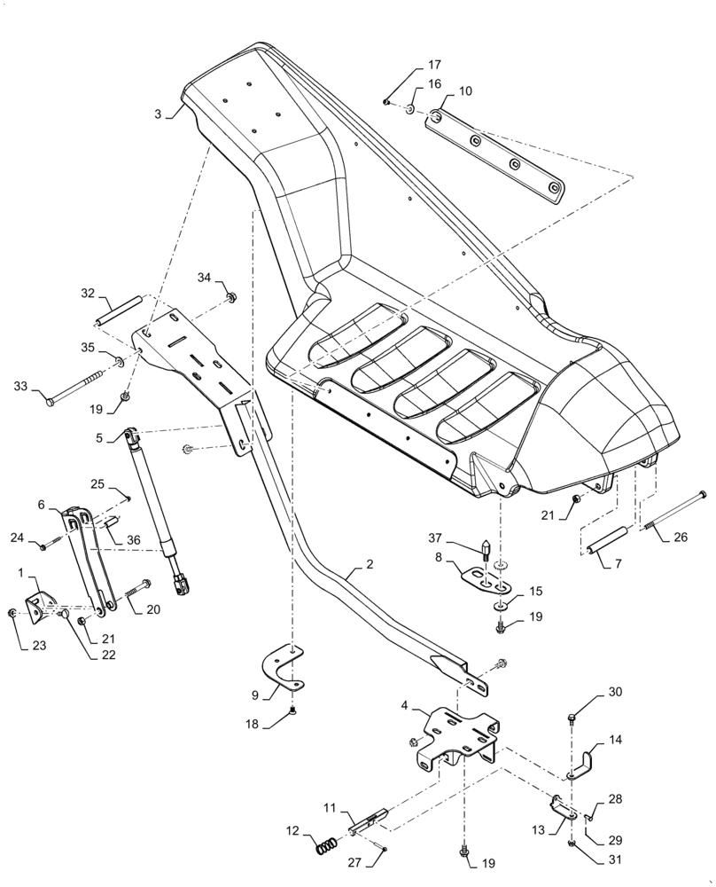 Схема запчастей Case IH 4416-30 - (58.228.AG[01]) - HOOD, ASSY, LH OUTER (58) - ATTACHMENTS/HEADERS