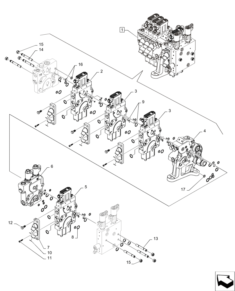 Схема запчастей Case IH MAGNUM 235 - (35.204.BE[03]) - REMOTE HYDRAULIC VALVE 4 STACK (35) - HYDRAULIC SYSTEMS