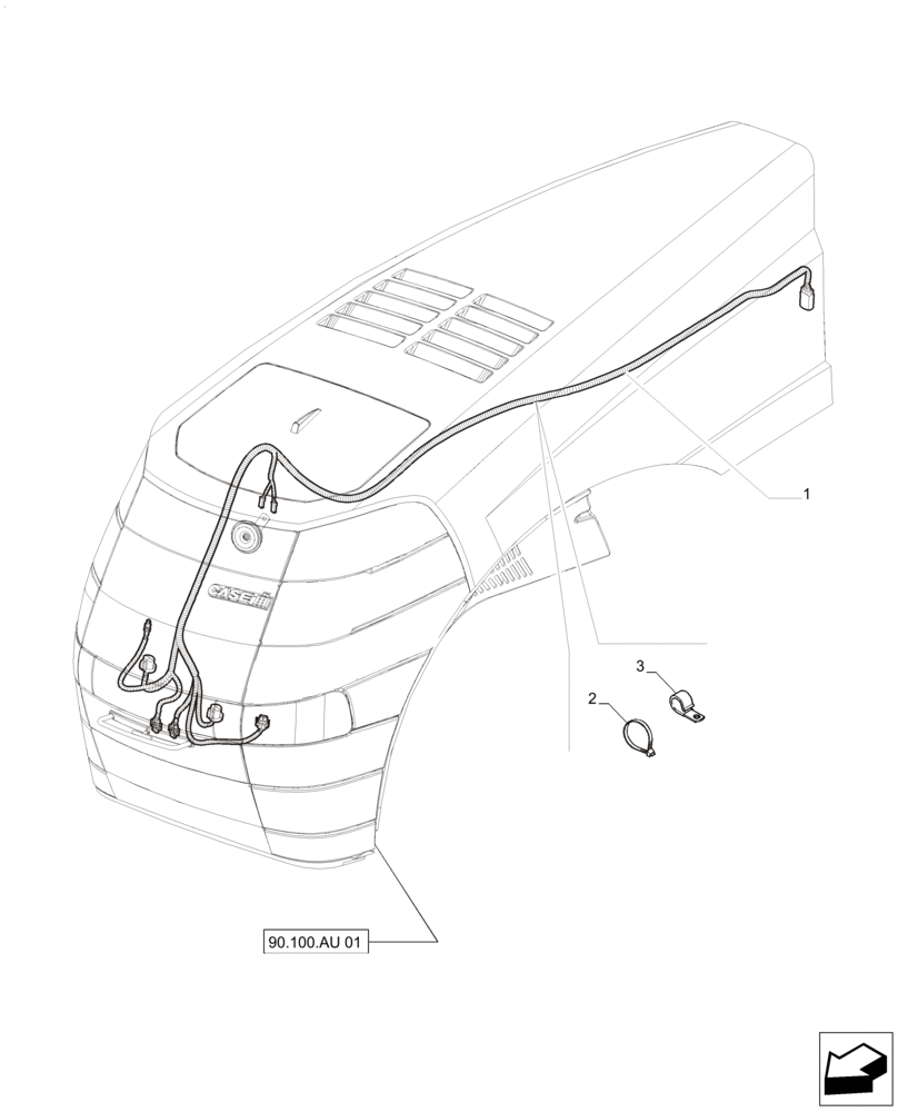 Схема запчастей Case IH MAGNUM 235 - (55.404.AL[01]) - HARNESS, HEADLAMPS (55) - ELECTRICAL SYSTEMS