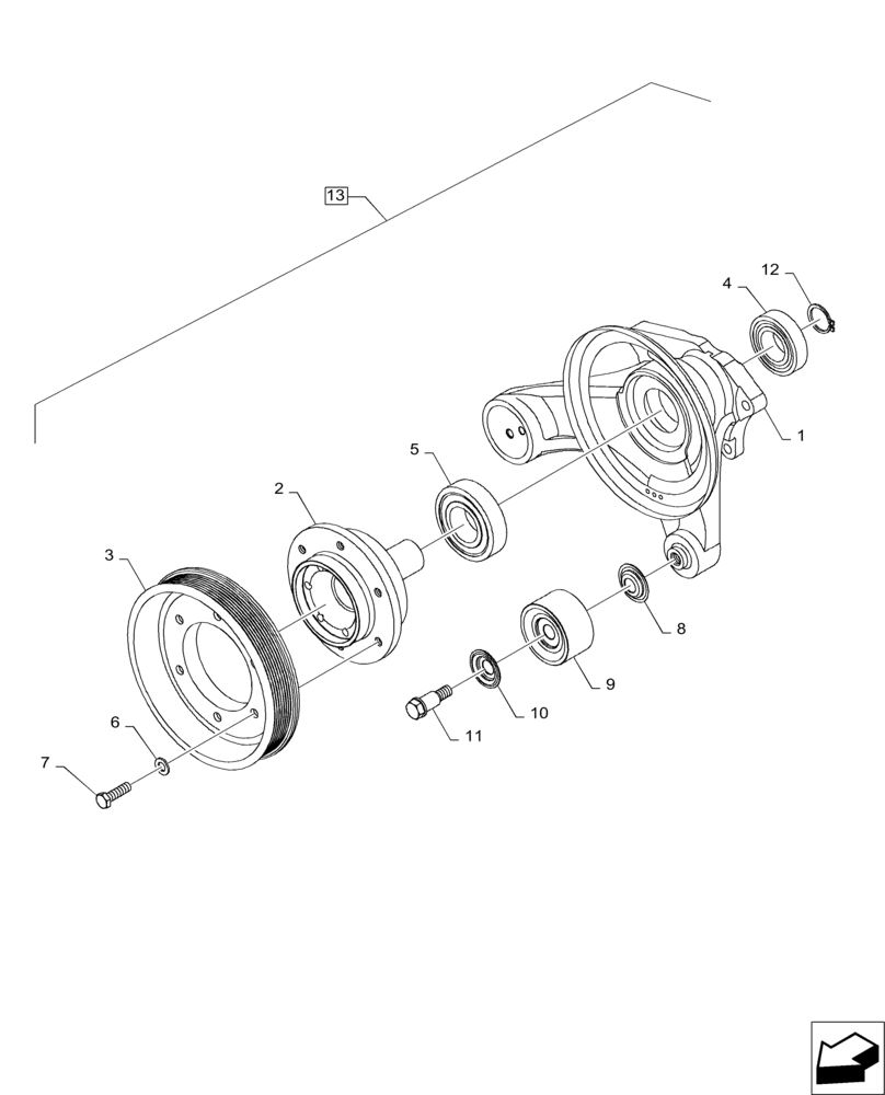 Схема запчастей Case IH MAGNUM 235 - (10.414.AC[03]) - SUPPORT ASSEMBLY, VISCOUS FAN DRIVE, ELECTRONIC (10) - ENGINE