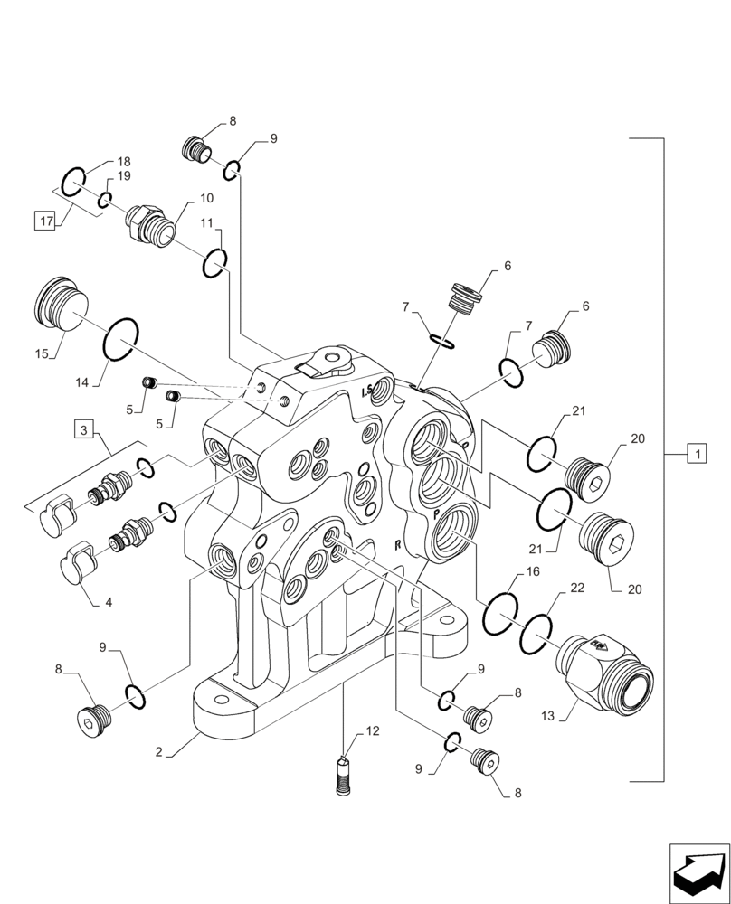 Схема запчастей Case IH MAGNUM 235 - (35.204.BV) - MANIFOLD VALVE ASSEMBLY (35) - HYDRAULIC SYSTEMS