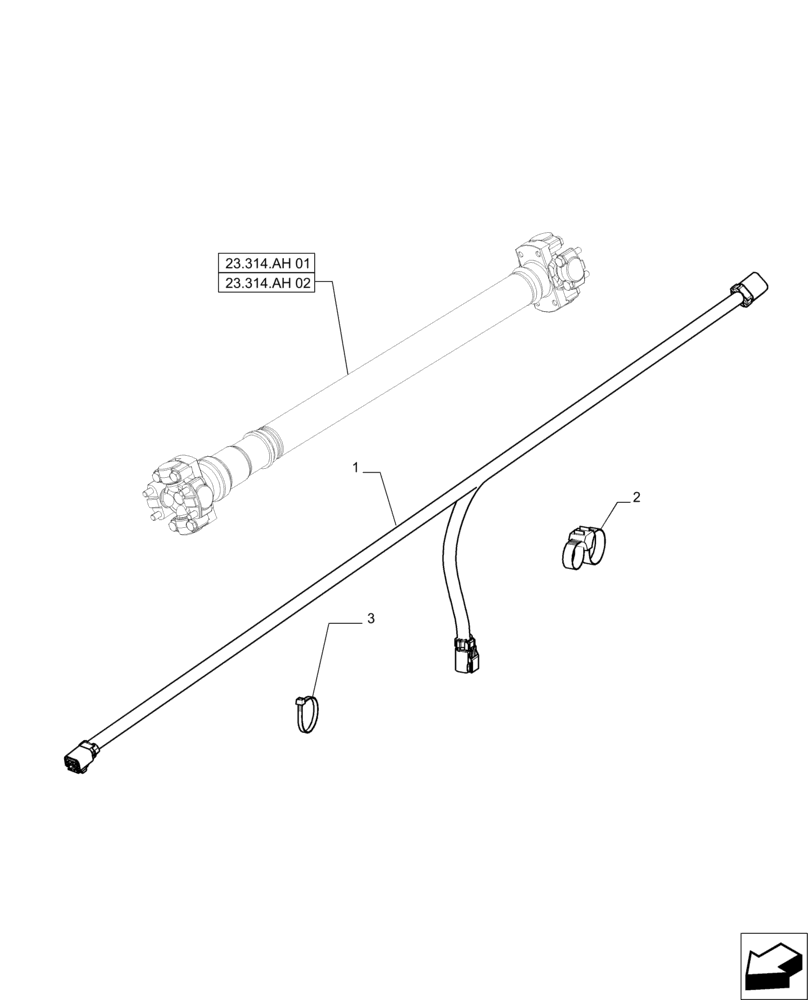 Схема запчастей Case IH MAGNUM 235 - (55.047.AG) - HARNESS, STEERING ANGLE SENSOR (55) - ELECTRICAL SYSTEMS