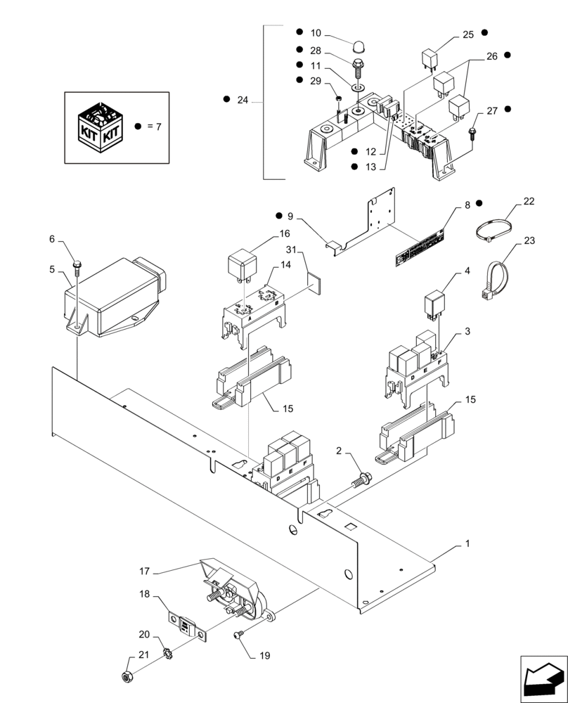 Схема запчастей Case IH MAGNUM 235 - (55.100.DO[01]) - ELECTRICAL COMPONENT MOUNTING (55) - ELECTRICAL SYSTEMS