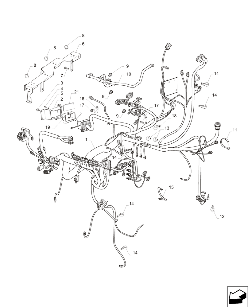 Схема запчастей Case IH MAGNUM 235 - (55.015.AB[02]) - MAIN HARNESS (55) - ELECTRICAL SYSTEMS