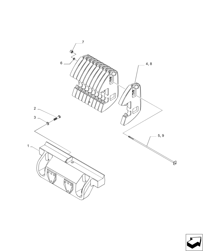 Схема запчастей Case IH MAGNUM 235 - (39.140.AF) - FRONT WHEEL WEIGHTS (39) - FRAMES AND BALLASTING