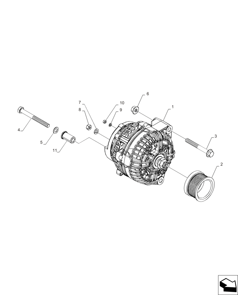 Схема запчастей Case IH MAGNUM 235 - (55.301.AA[02]) - ALTERNATOR, MOUNTING (55) - ELECTRICAL SYSTEMS