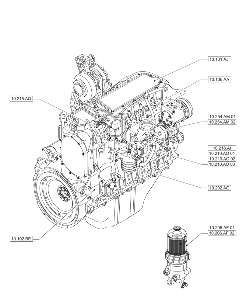 Схема запчастей Case IH MAGNUM 235 - (10.000.00[02]) - PICTORIAL INDEX - ENGINE (10) - ENGINE
