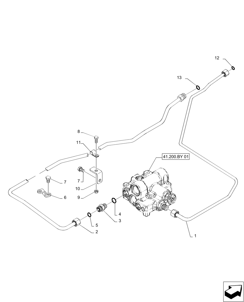 Схема запчастей Case IH MAGNUM 235 - (41.200.AT[02]) - STEERING SYSTEM, MFD (41) - STEERING