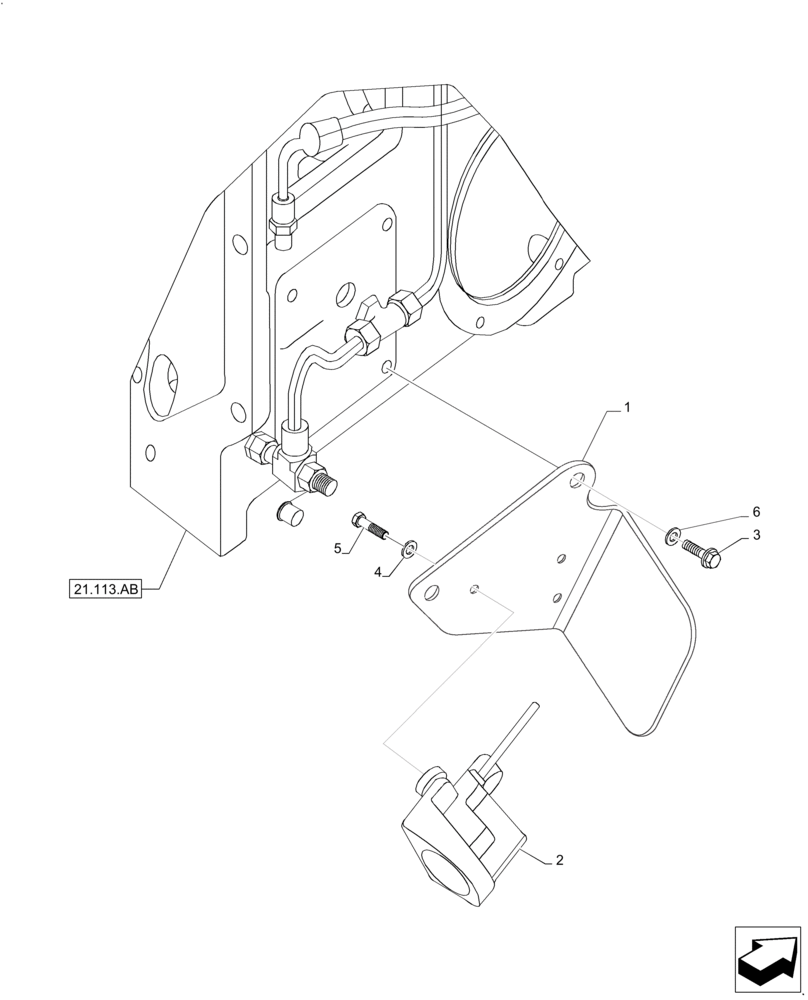 Схема запчастей Case IH MAGNUM 235 - (55.680.AO) - RADAR, MOUNTING (55) - ELECTRICAL SYSTEMS