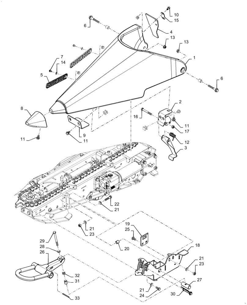 Схема запчастей Case IH 4416-30 - (58.130.BC[01]) - DIVIDER, LH, OUTER (58) - ATTACHMENTS/HEADERS