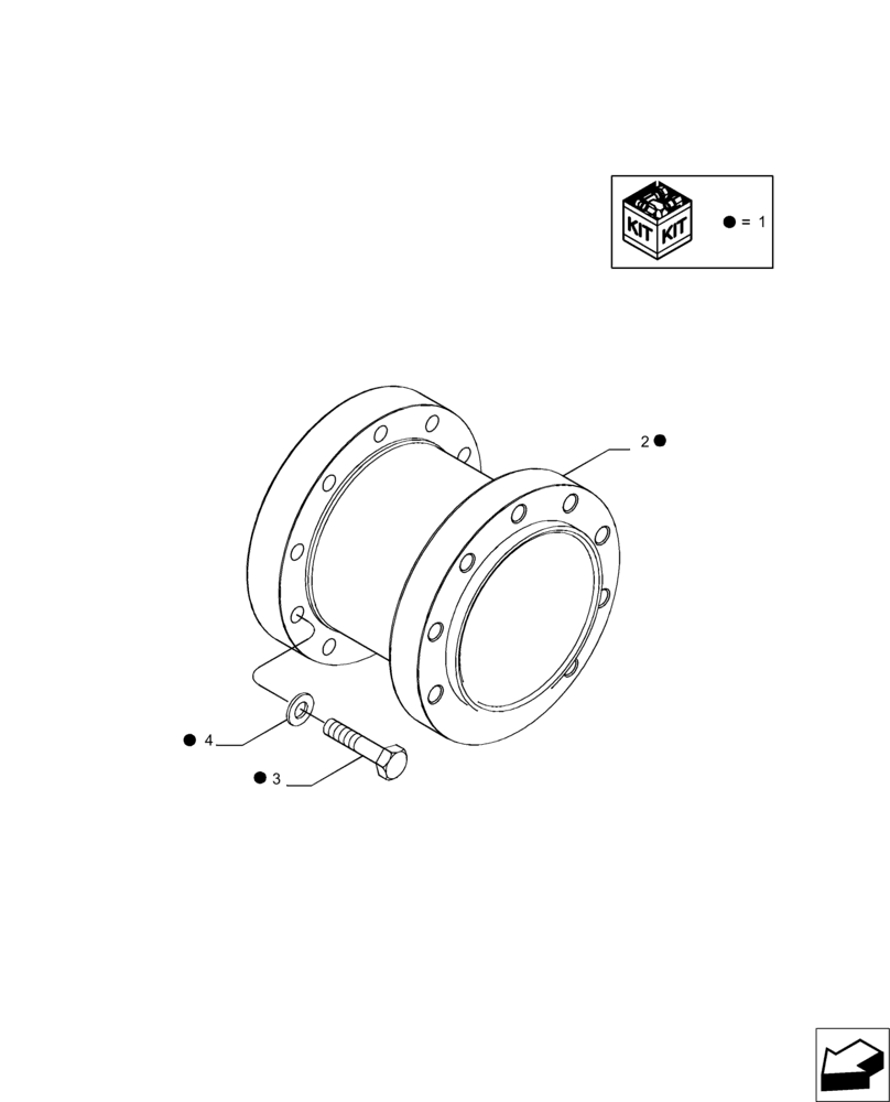 Схема запчастей Case IH MAGNUM 235 - (88.044.01[02]) - SPACER, DUAL REAR WHEELS (88) - ACCESSORIES