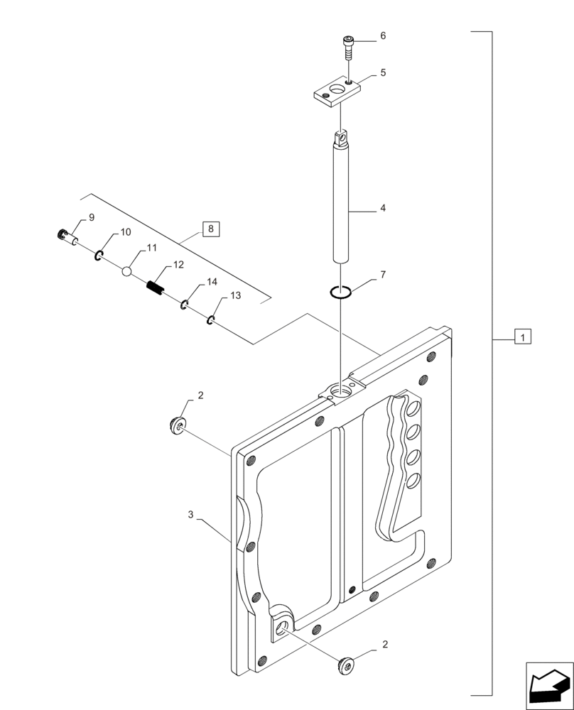 Схема запчастей Case IH MAGNUM 235 - (35.310.AC[01]) - PLATE ASSEMBLY, VALVE MOUNTING, LEFT HAND SIDE (35) - HYDRAULIC SYSTEMS