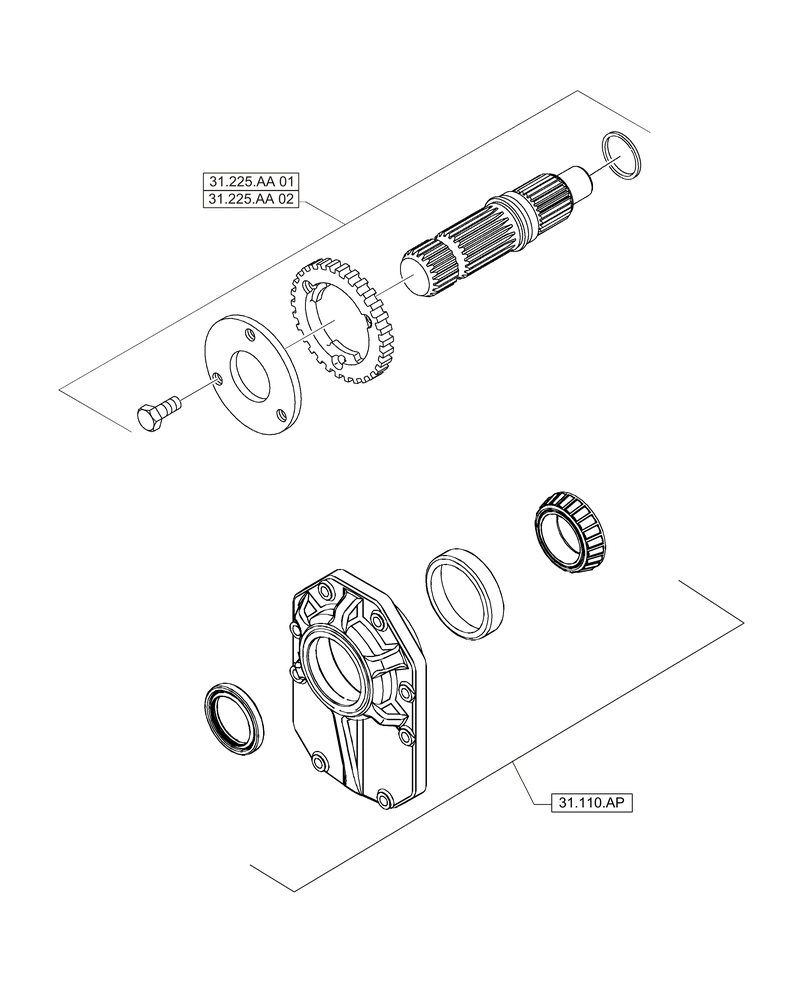 Схема запчастей Case IH MAGNUM 235 - (31.000.00) - PICTORIAL INDEX - IMPLEMENT POWER TAKE-OFF (31) - IMPLEMENT POWER TAKE OFF
