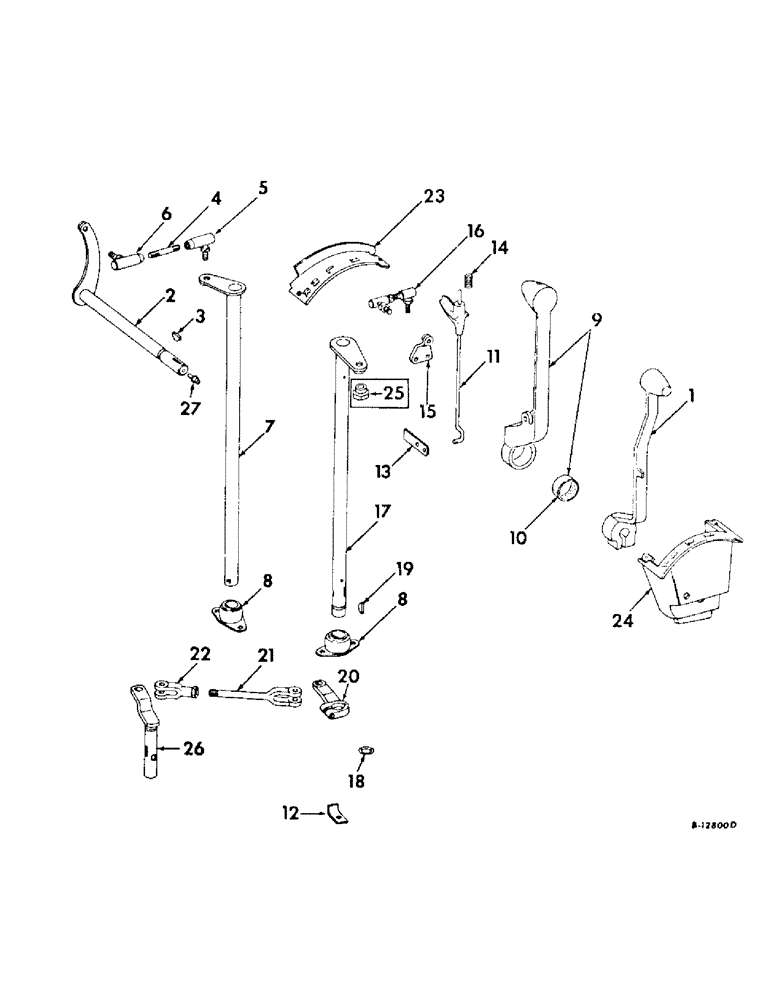 Схема запчастей Case IH 706 - (H-06) - CONTROLS, GEAR SHIFT LEVERS Controls