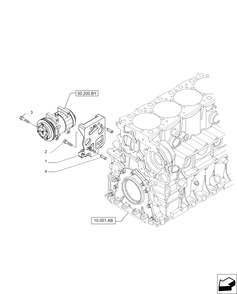 Схема запчастей Case IH MAGNUM 235 - (50.200.AA) - COMPRESSOR, AIR CONDITIONING (50) - CAB CLIMATE CONTROL