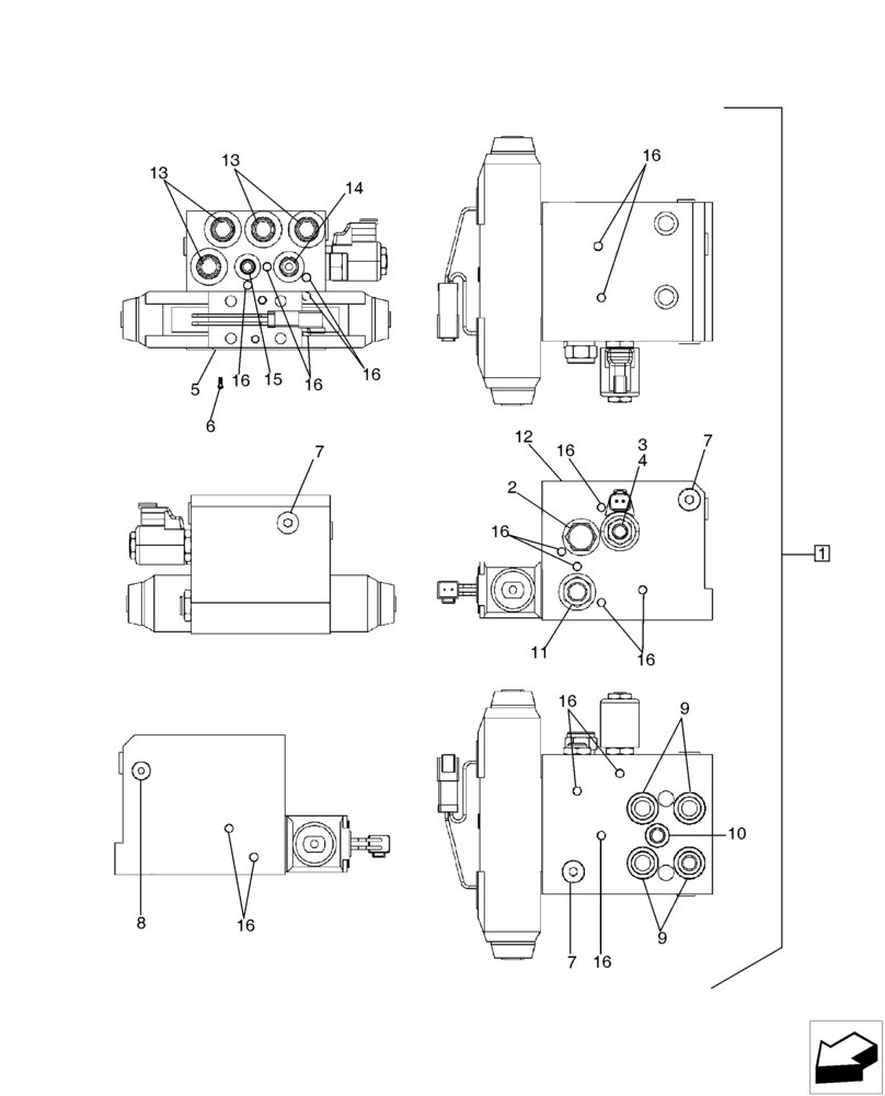 Схема запчастей Case IH MAGNUM 235 - (41.432.AE[01]) - VALVE ASSEMBLY - AUTOGUIDANCE (41) - STEERING