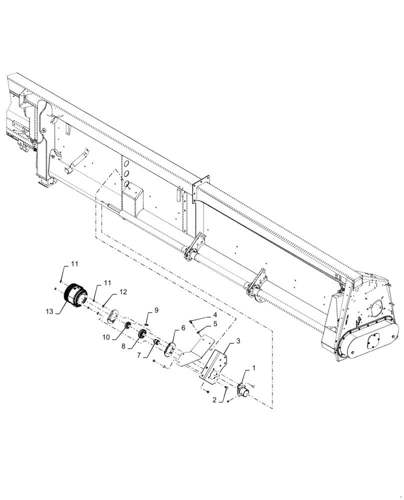 Схема запчастей Case IH 4416-30 - (58.100.AH[04]) - DRIVE, HEADER ASSY, REAR RH, NON-CHOPPING (58) - ATTACHMENTS/HEADERS