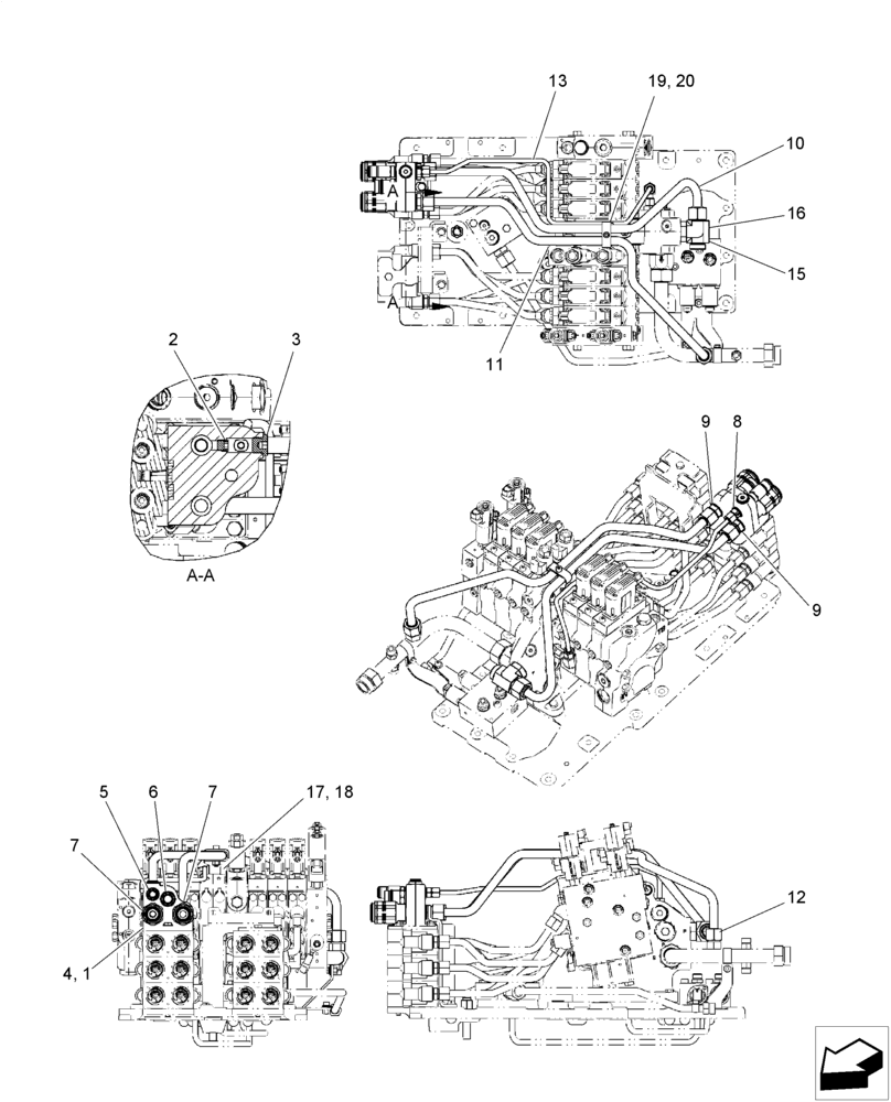 Схема запчастей Case IH MAGNUM 235 - (88.035.05) - DIA KIT, HYDRAULIC POWER BEYOND, MOTOR RETURN VALVE (88) - ACCESSORIES