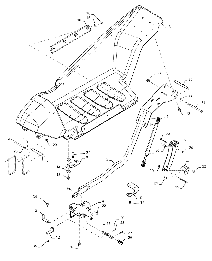 Схема запчастей Case IH 4416-30 - (58.228.AG[03]) - HOOD, ASSY, RH OUTER (58) - ATTACHMENTS/HEADERS