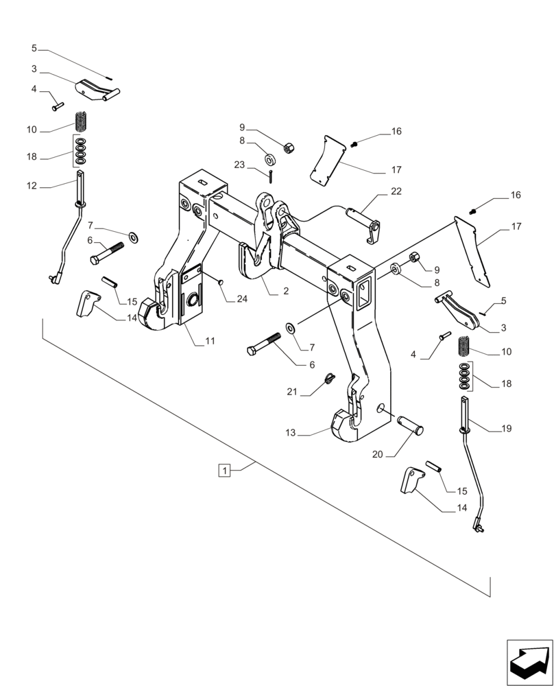 Схема запчастей Case IH MAGNUM 235 - (37.120.AW[01]) - QUICK HITCH COUPLER, CONVERTIBLE, CATEGORY III/III-N (37) - HITCHES, DRAWBARS & IMPLEMENT COUPLINGS