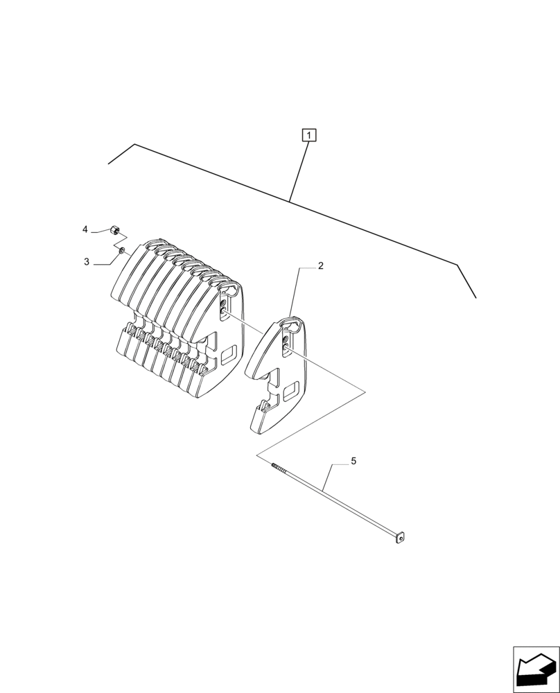 Схема запчастей Case IH MAGNUM 235 - (88.037.03) - DIA KIT, FRONT WHEEL WEIGHTS - 10 X 100 LBS (45,36 KG) (88) - ACCESSORIES