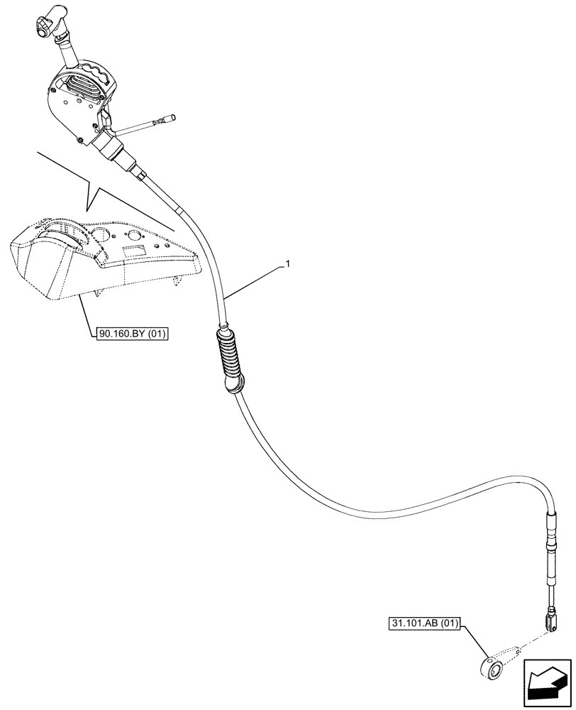 Схема запчастей Case IH MAXXUM 145 - (31.101.AC[04]) - VAR - 390801, 744740, 758436, 758437, 758439, 758586, 758587 - PTO, CONTROL LEVER (540/540E/1000 RPM) (31) - IMPLEMENT POWER TAKE OFF