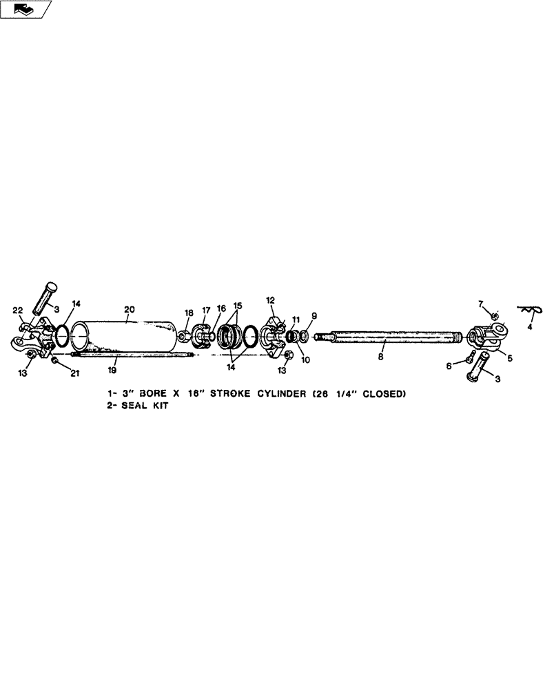 Схема запчастей Case IH TURBO-CHAMP - (35.100.03) - HYDRAULIC CYLINDER - 3" X 16" (35) - HYDRAULIC SYSTEMS