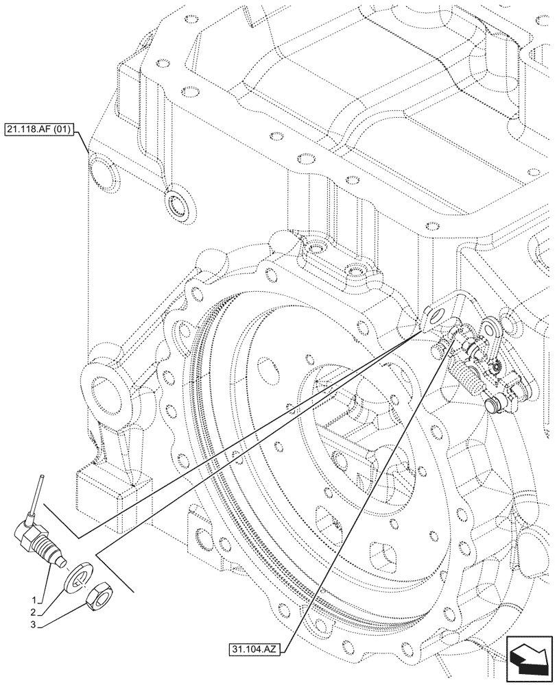 Схема запчастей Case IH MAXXUM 135 - (55.048.AL[01]) - VAR - 744740, 758439 - REAR PTO WARNING INDICATOR SWITCH, GROUND SPEED (540/540E/1000 RPM) (55) - ELECTRICAL SYSTEMS