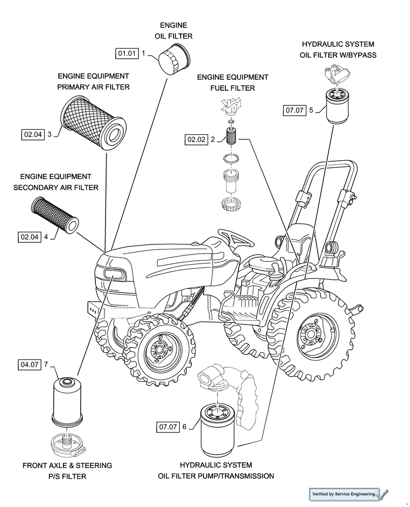 Схема запчастей Case IH DX33 - (05.100.03[01]) - FILTERS, DX33 (00) - GENERAL