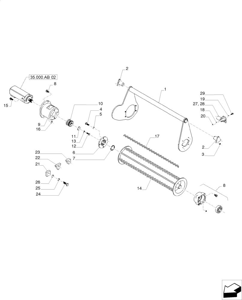 Схема запчастей Case IH A8000 - (60.390.AA[05]) - TOP ROLLERS (A, C1, C2 AND D) (60) - PRODUCT FEEDING