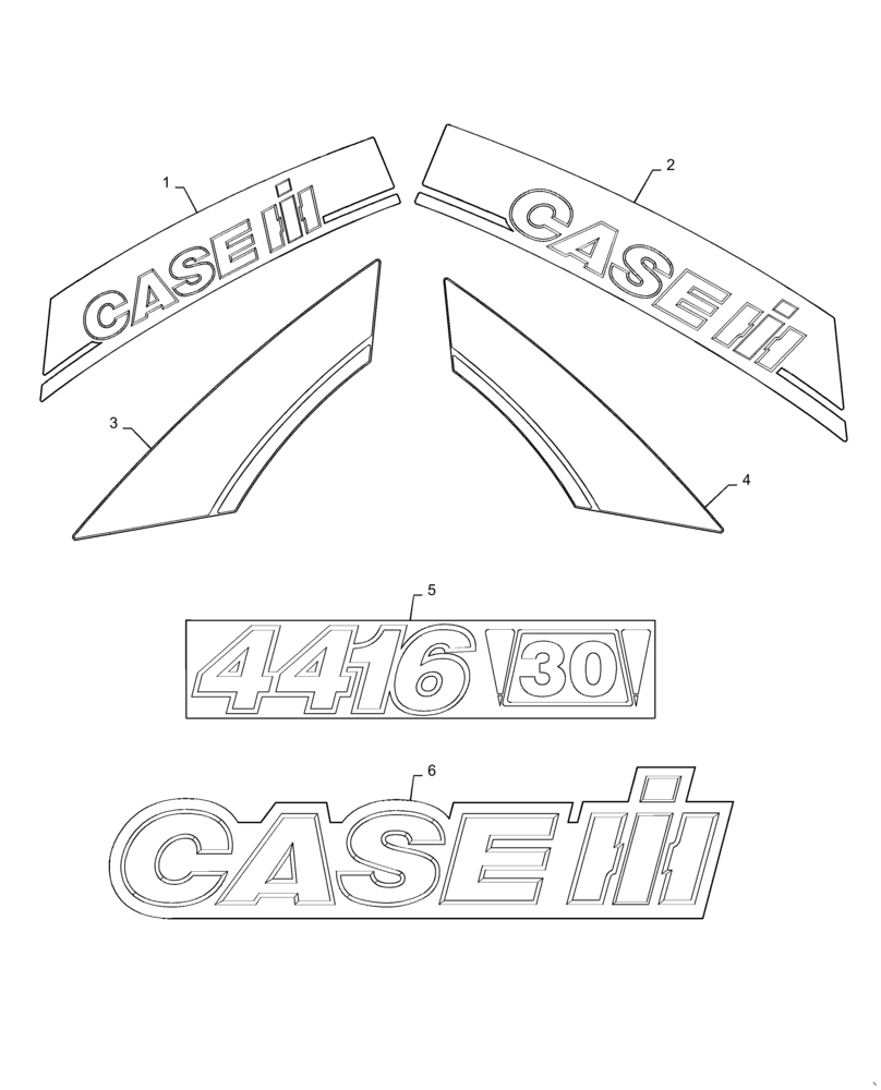 Схема запчастей Case IH 4416-30 - (90.108.AB) - DECALS, BRAND AND MODEL (90) - PLATFORM, CAB, BODYWORK AND DECALS