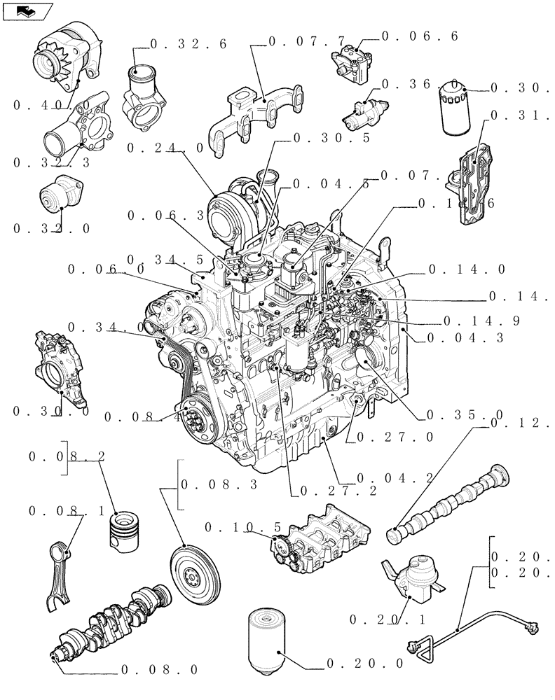 Схема запчастей Case IH FARMALL 85U - (SEC. 01) - ENGINE (00) - GENERAL