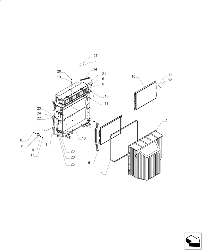 Схема запчастей Case IH A8800 - (10.400.BG[12]) - RADIATOR, ASSY (10) - ENGINE