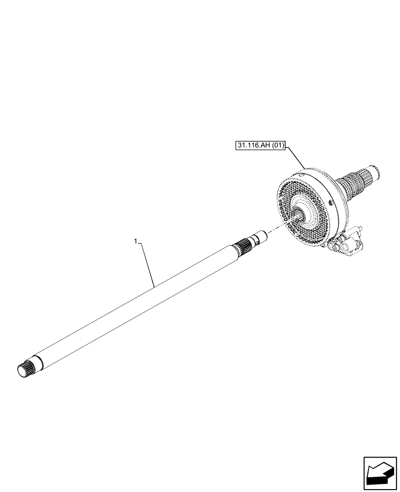 Схема запчастей Case IH MAXXUM 115 - (31.116.AC[01]) - VAR - 390801, 758437, 758440 - DRIVE SHAFT (PTO 540/540E/1000 RPM) (31) - IMPLEMENT POWER TAKE OFF