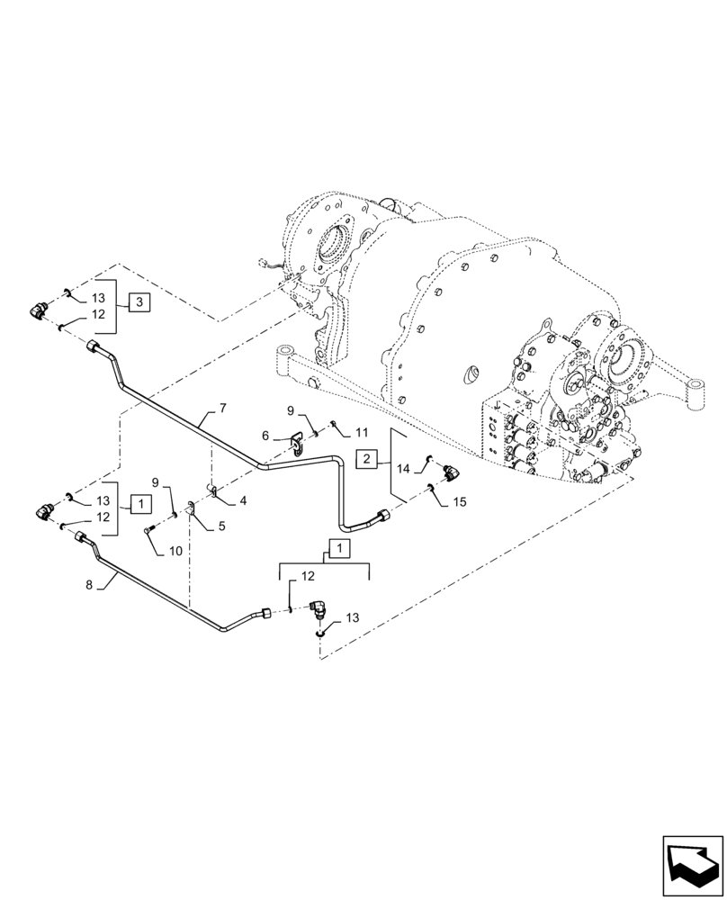 Схема запчастей Case IH QUADTRAC 470 - (35.220.AD[04]) - PTO DRIVE LUBE LINES, PS4, ASN ZFF308001 (35) - HYDRAULIC SYSTEMS