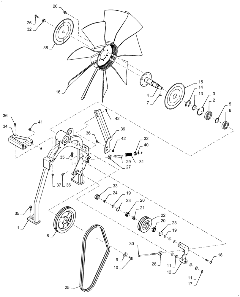 Схема запчастей Case IH 7140 - (10.414.AC) - FAN DRIVE (10) - ENGINE