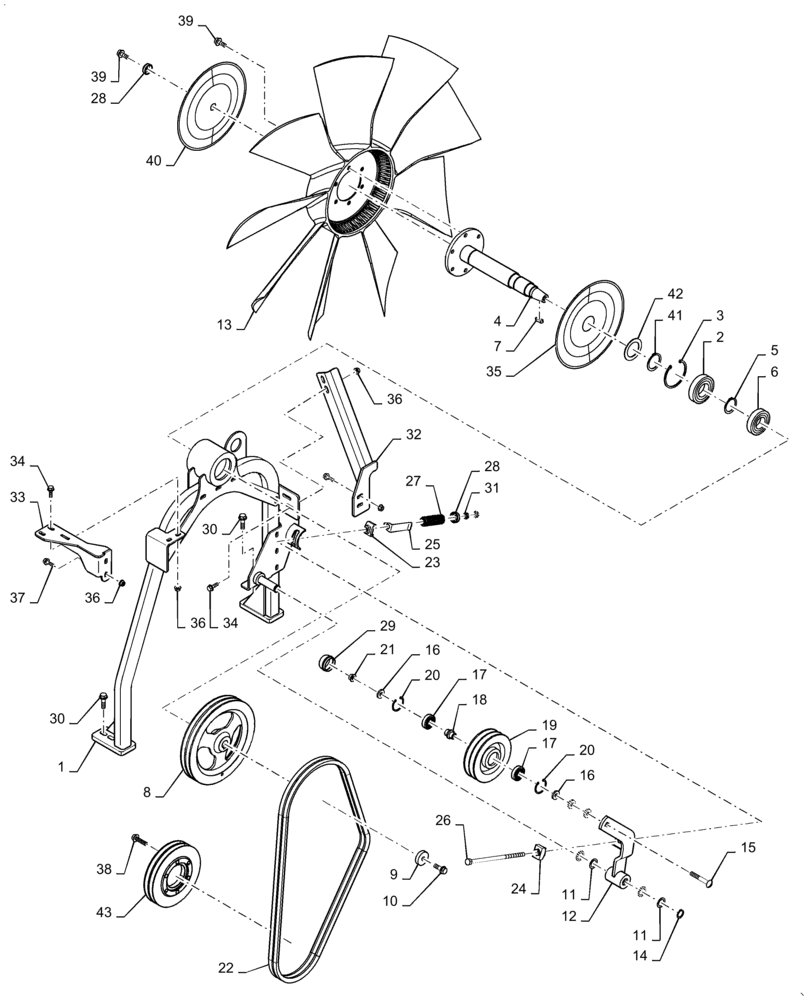 Схема запчастей Case IH 5140 - (10.414.AC) - FAN DRIVE (10) - ENGINE