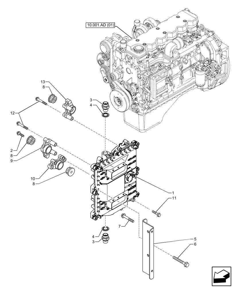 Схема запчастей Case IH F4HFE613A B004 - (55.015.AA) - ENGINE CONTROL UNIT (ECU) (55) - ELECTRICAL SYSTEMS