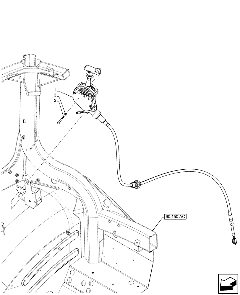 Схема запчастей Case IH MAXXUM 115 - (31.101.AC[04]) - VAR - 390802, 758584 - PTO, CONTROL LEVER (540/1000 RPM) (31) - IMPLEMENT POWER TAKE OFF