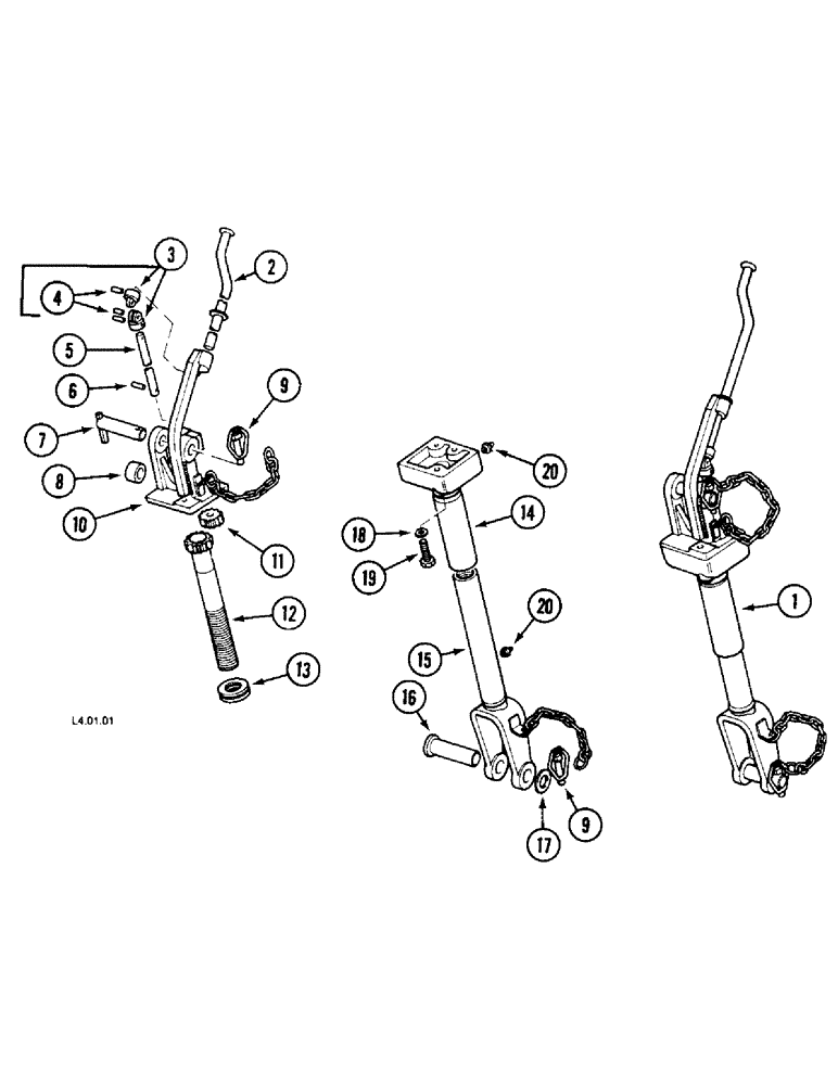 Схема запчастей Case IH 2130 - (9-140) - LIFTING ROD WITH ADJUSTING ROD (09) - CHASSIS/ATTACHMENTS