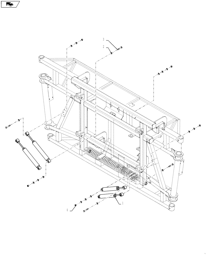 Схема запчастей Case IH 3330 - (39.105.05) - CENTER SECTION STABILIZER SHOCKS, 120 BOOM (39) - FRAMES AND BALLASTING